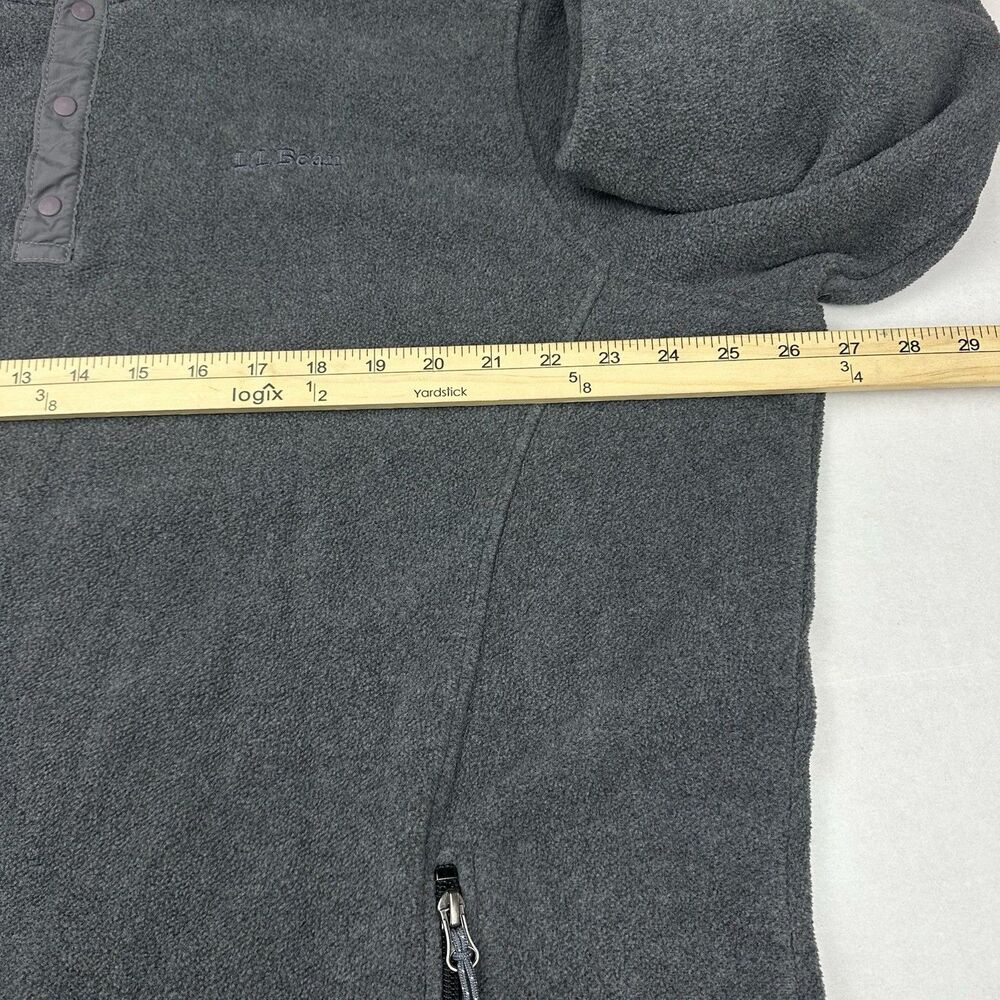 LL Bean Quarter Snap Thick Fleece Pullover Sweater Gray Polartec Size XXL Tall - Picture 9 of 11